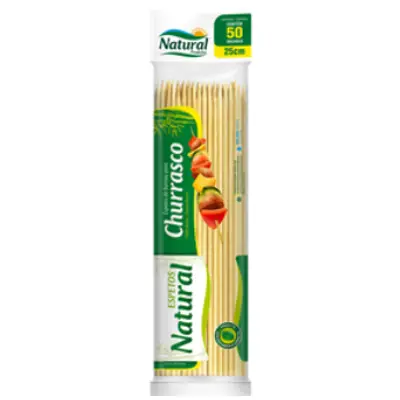 BAMBU NATURAL ESPETO 25CM 50UN