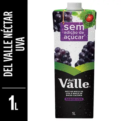 DEL VALLE MAIS UVA S/ ADIÇAO AÇUCAR 1L