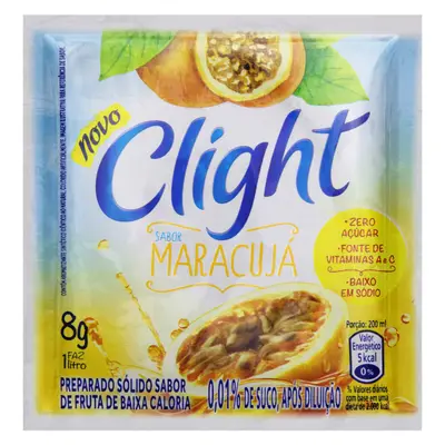 REFRESCO EM PO CLIGHT MARACUJA 8G RENDE1L