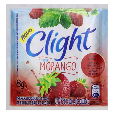 REFRESCO EM PO CLIGHT MORANGO 8G RENDE1L