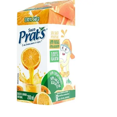 SUCO PRATS LARANJA 100% TETRA PAK 200ML