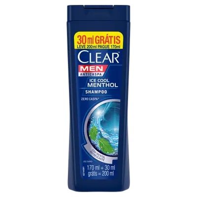 CLEAR SHAMPOO MEN ICE COOL MENTHOL 200ML