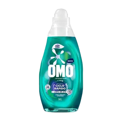 OMO LAVA ROUPAS CICLO RAPIDO ACAO TOTAL 1,4L