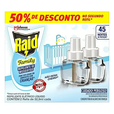 RAID INSETICIDA ELETRICO 2 UNID 32,9ML
