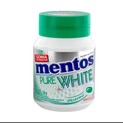 BALA MENTOS GOMA DE MASCAR PURE WHITE 56G