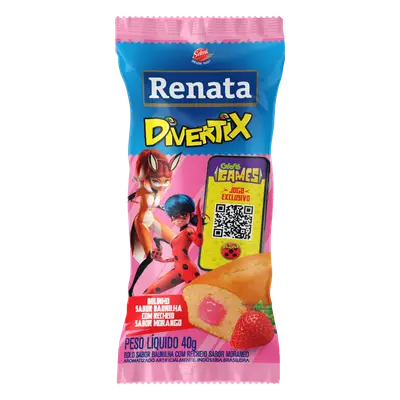 BOLINHO DIVERTIX BAUN/MORANGO 40G