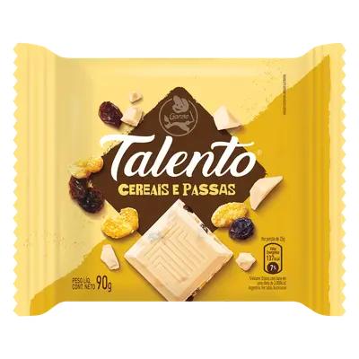 CHOCOLATE TALENTO CHOCOLATE BRANCO CEREAIS 85G