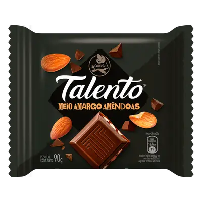 CHOCOLATE TALENTO MEIO AMARGO AMENDOAS 85G