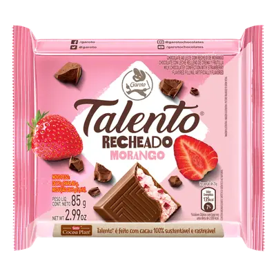 CHOCOLATE TALENTO MORANGO 85G