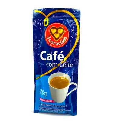 3CORACOES CAFE COM LEITE ADOÇADO 20G