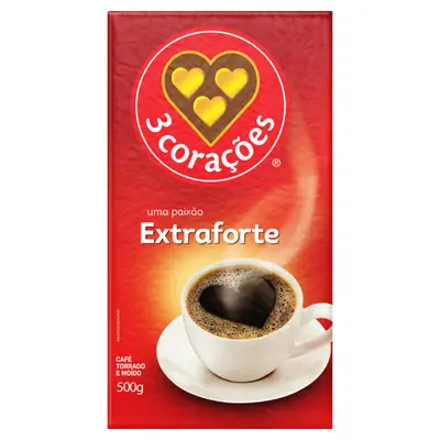 3CORACOES CAFE EXTRA FORTE A VACUO 500G