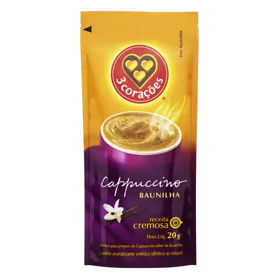 3CORACOES CAPPUCCINO BAUNILHA 20G
