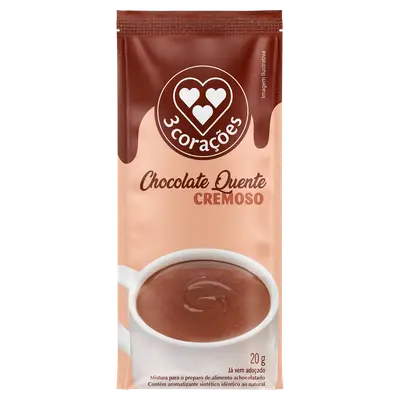 3CORACOES CAPPUCCINO CHOCOLATE QUENTE 20G
