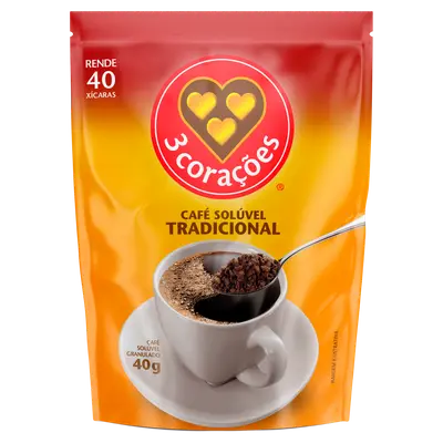 3CORAÇOES CAFE SOLUVEL TRADICIONAL 40G