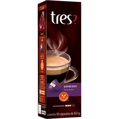 3CORAÇOES CAPSULAS ESPRESSO SUPREMO 80G