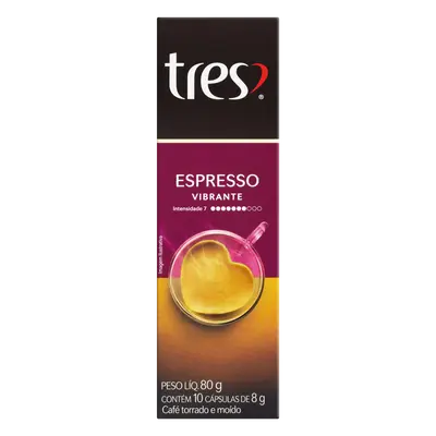 3CORAÇOES CAPSULAS ESPRESSO VIBRANTE 80G