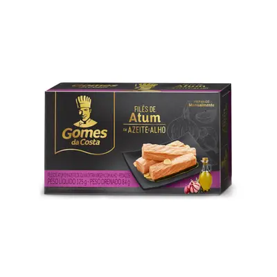 ATUM GOMES DA COSTA FILE COM AZEITE EXTRA VIRGEM E ALHO 125G