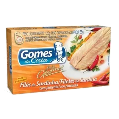 FILE DE SARDINHA GOMES DA COSTA COM PIMENTA 125G