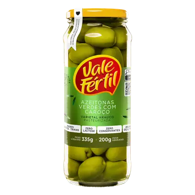 VALE F. AZEITONA VERDE C/CAROÇO VIDRO 200G