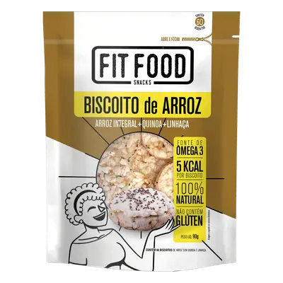 FIT FOOD BISCOITO DE ARROZ E QUINOA INTEGRAIS 90G