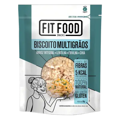 FIT FOOD BISCOITO DE ARROZ LENTILHA ERVILHA CHIA 90G