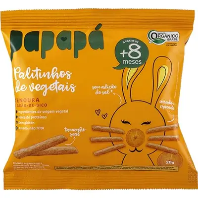 PAPAPÁ PALITINHOS CENOURA E GRAO DE BICO 20G