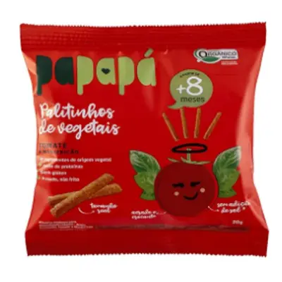 PAPAPÁ PALITINHOS TOMATE E MANJERICAO 20G