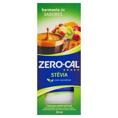 ZERO CAL ADOÇANTE LIQUIDO STEVIA 80G