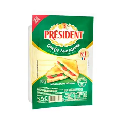 PRESIDENT QUEIJO FATIADO MUSSARELA 150G