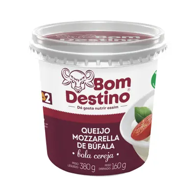 QUEIJO MOZZARELA DE BUFFALA BOM DESTINO CEREJA EM SORO 160G