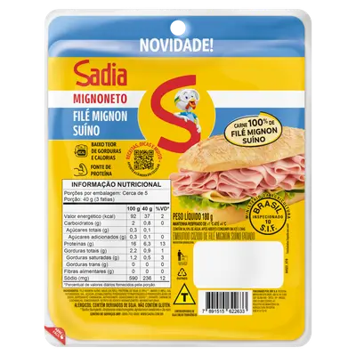SADIA FRIOS FILE MIGNON SUINO 180G