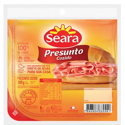 SEARA PRESUNTO COZIDO FATIADO 180G