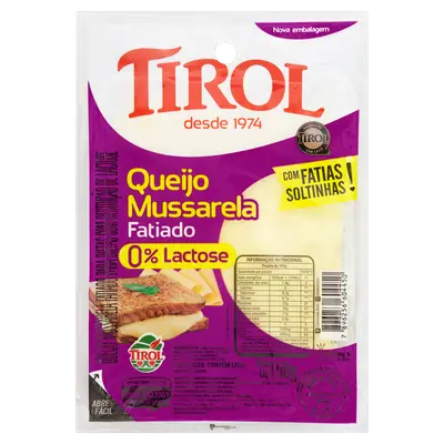 TIROL QUEIJO MUSSARELA SEM LACTOSE FATIADO 150G