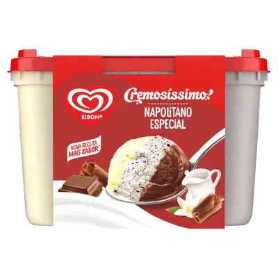 KIBON SORVETE POTE CREM 4EM1 NAP+FLOCOS 2L