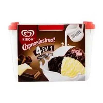 KIBON SORVETE POTE CREMOSISSIMO CHOCOLEITE 2L